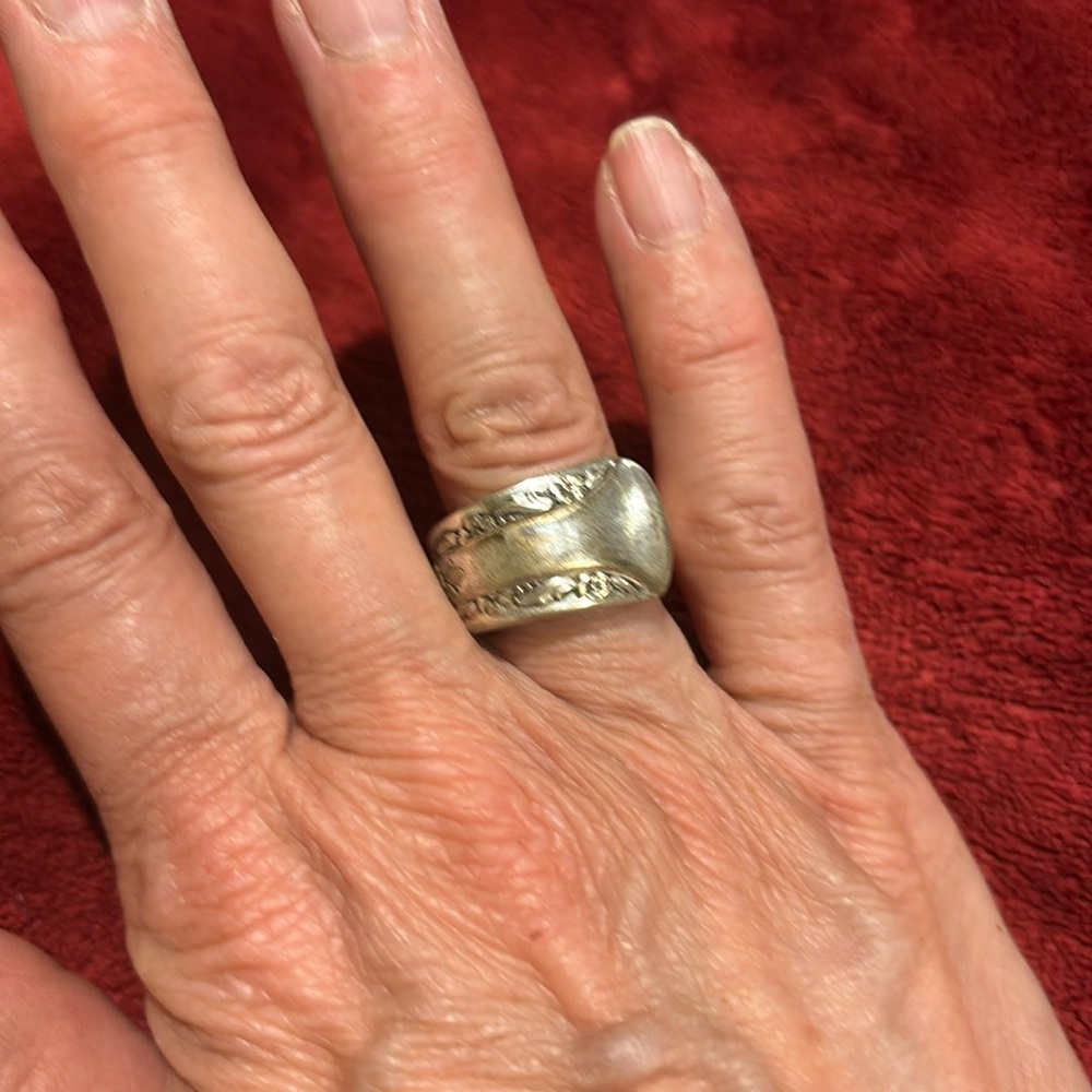 Sterling silver spoon ring.